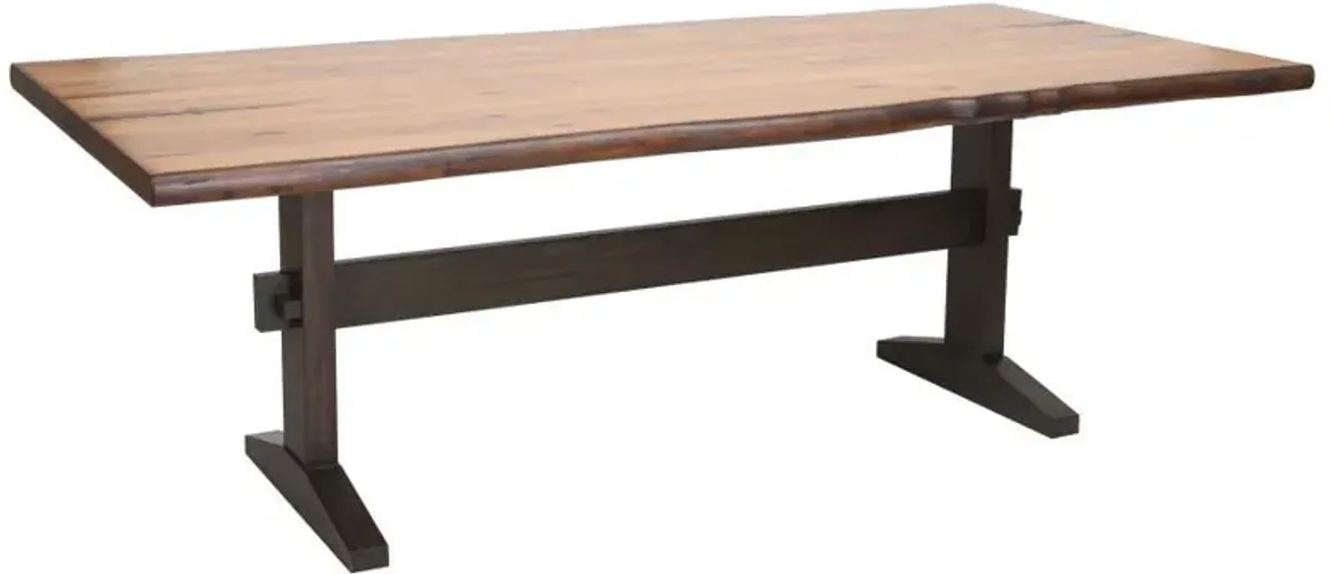 Bexley - 6 Piece Rectangular Live Edge Dining Table Set - Honey