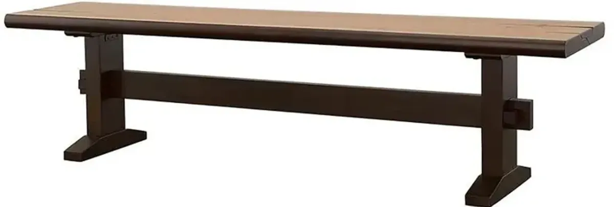 Bexley - Wood Dining Bench - Natural Honey And Smokey Black