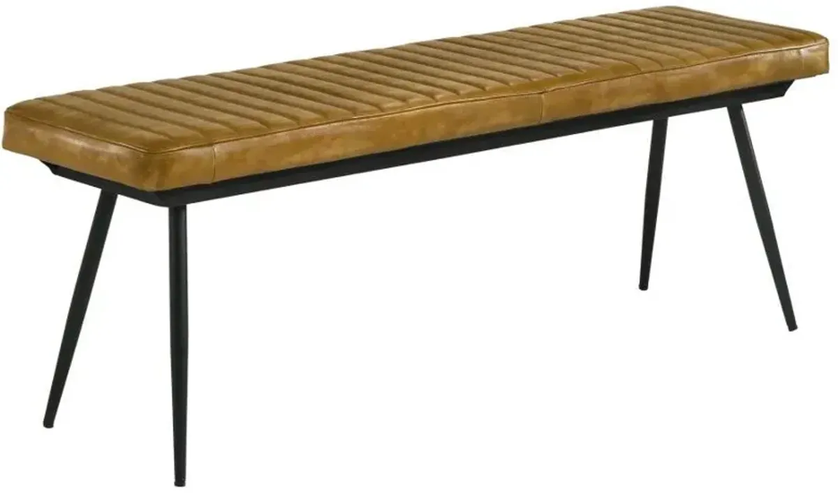 Misty - Leather Upholstered Dining Bench - Antique Camel