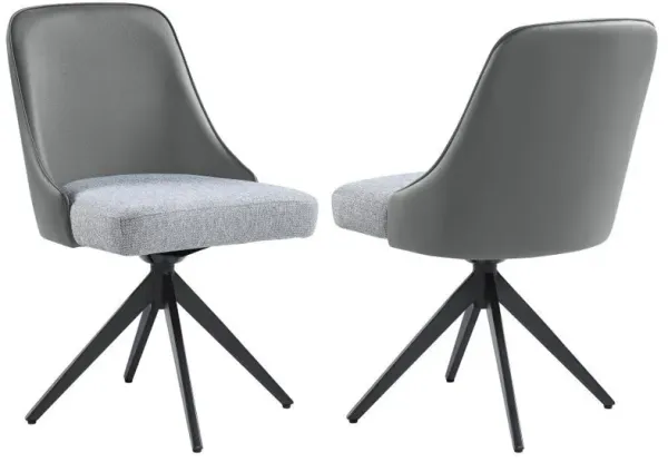 Paulita - Upholstered Swivel Dining Side Chair (Set of 2) - Gray