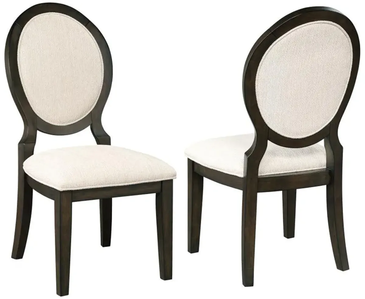 Twyla - Oval Back Dining Side Chair (Set of 2) - Dark Cocoa