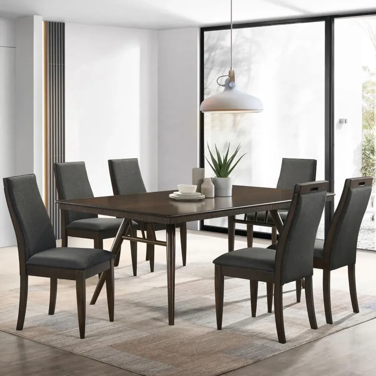 Wes - Rectangular Wood Dining Table - Dark Walnut