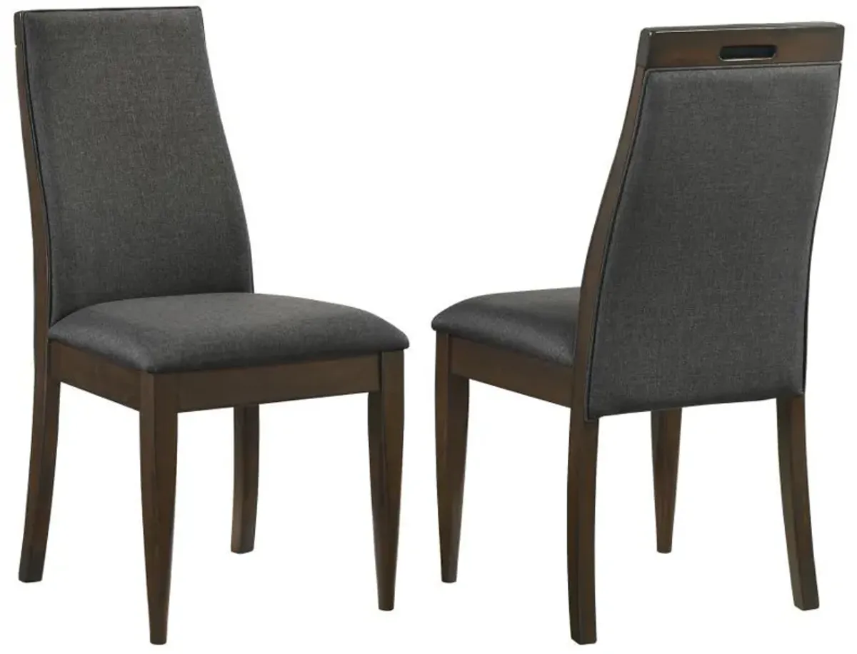 Wes - Upholstered Dining Side Chair (Set of 2) - Dark Walnut