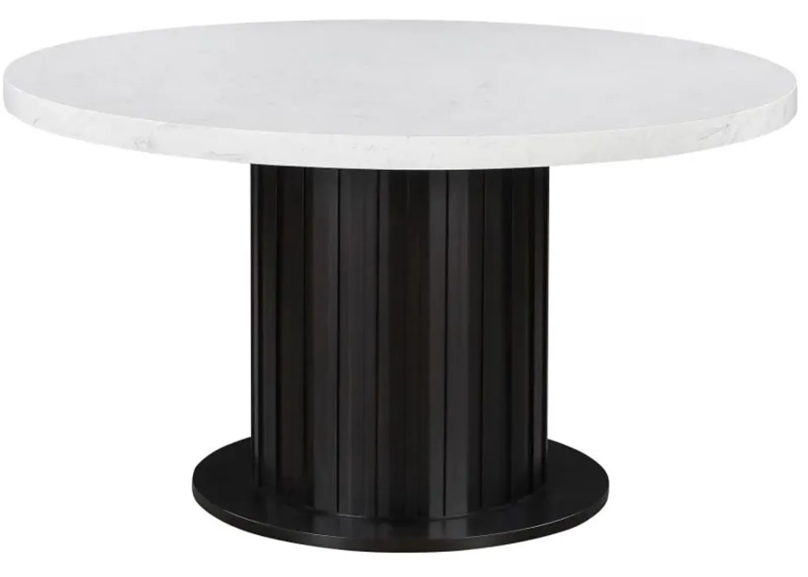 Sherry - Round Marble Top Dining Table - Rustic Espresso