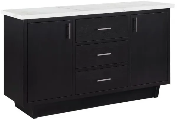 Sherry - 3-Drawer Marble Top Sideboard Buffet - Rustic Espresso
