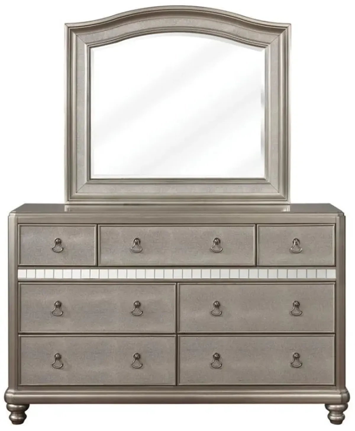 Bling - Game 7-Drawer Dresser - Metallic Platinum