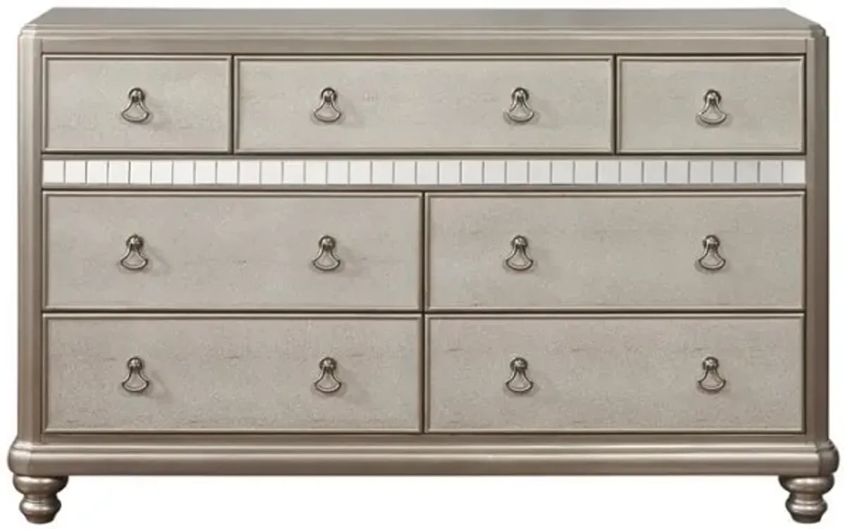 Bling - Game 7-Drawer Dresser - Metallic Platinum