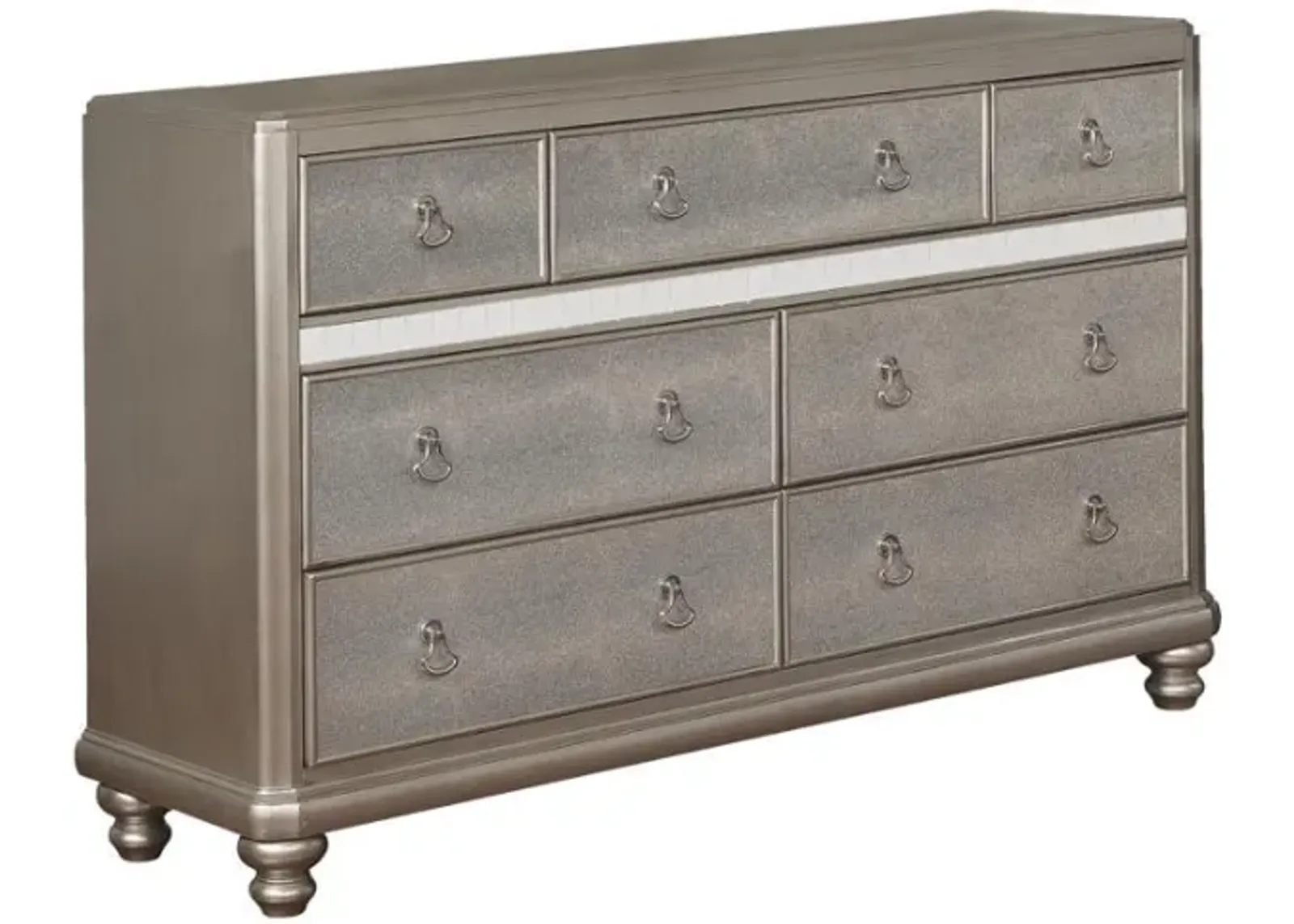 Bling - Game 7-Drawer Dresser - Metallic Platinum