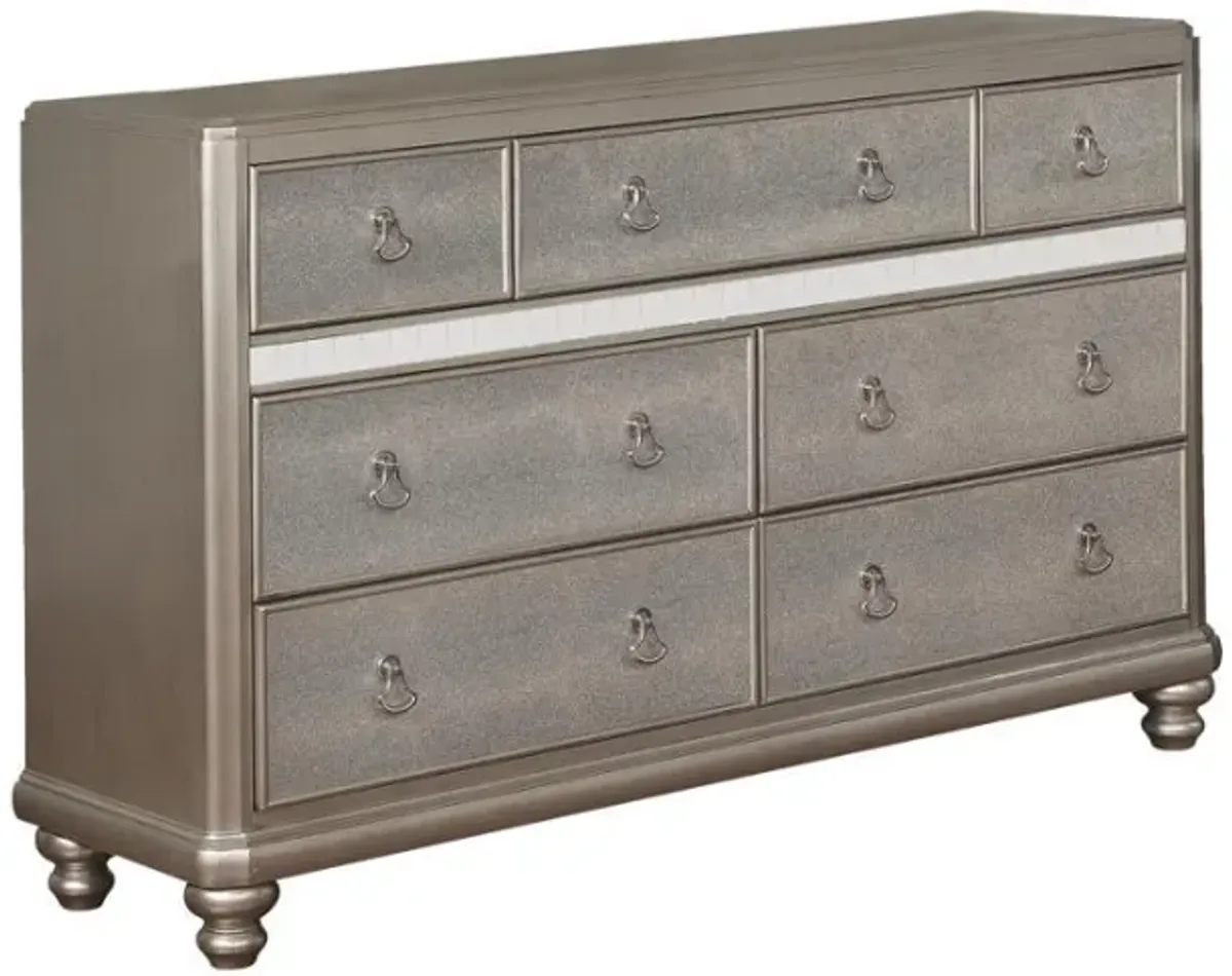 Bling - Game 7-Drawer Dresser - Metallic Platinum