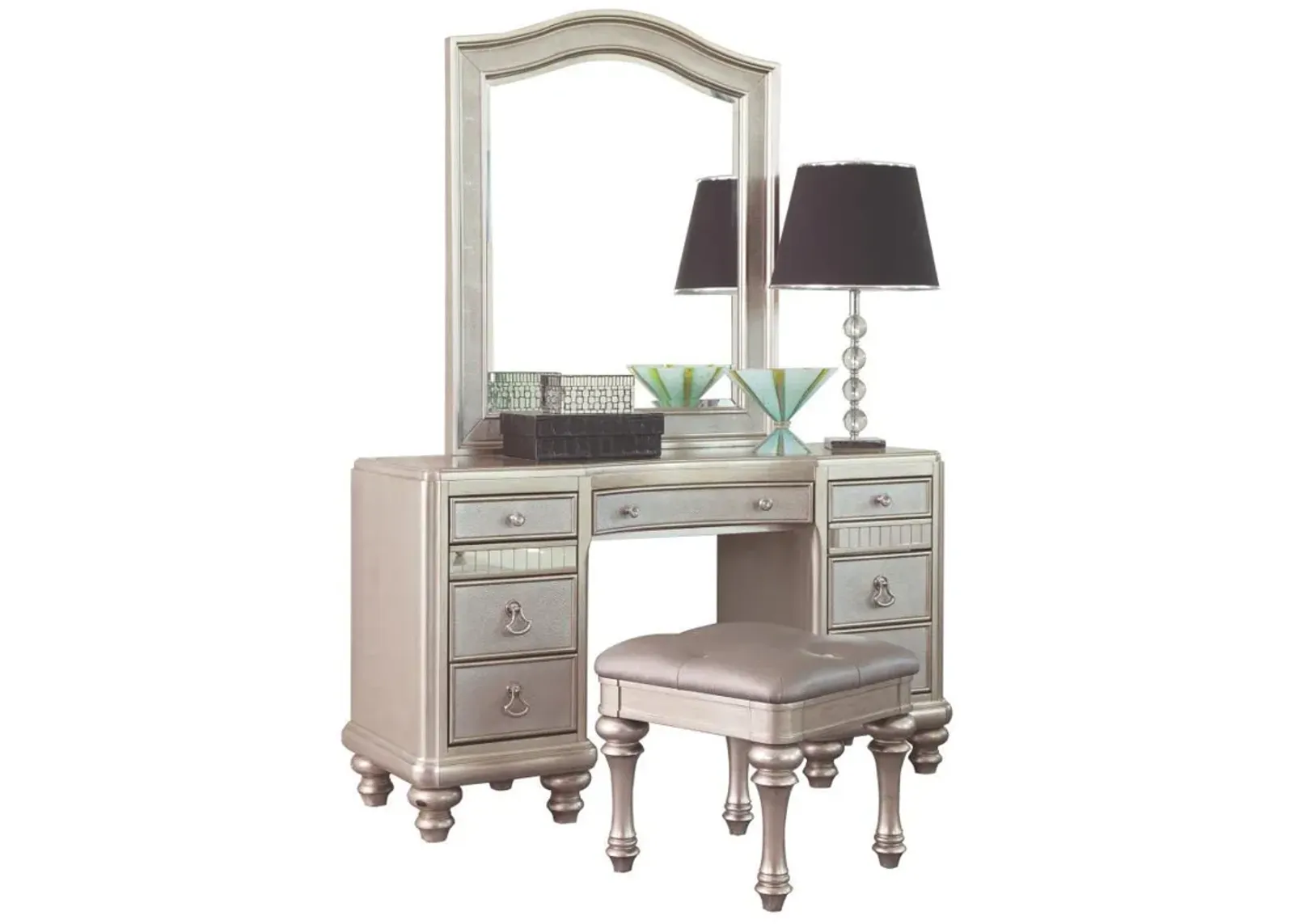 Bling Game - 3 Piece Vanity Set - Metallic Platinum