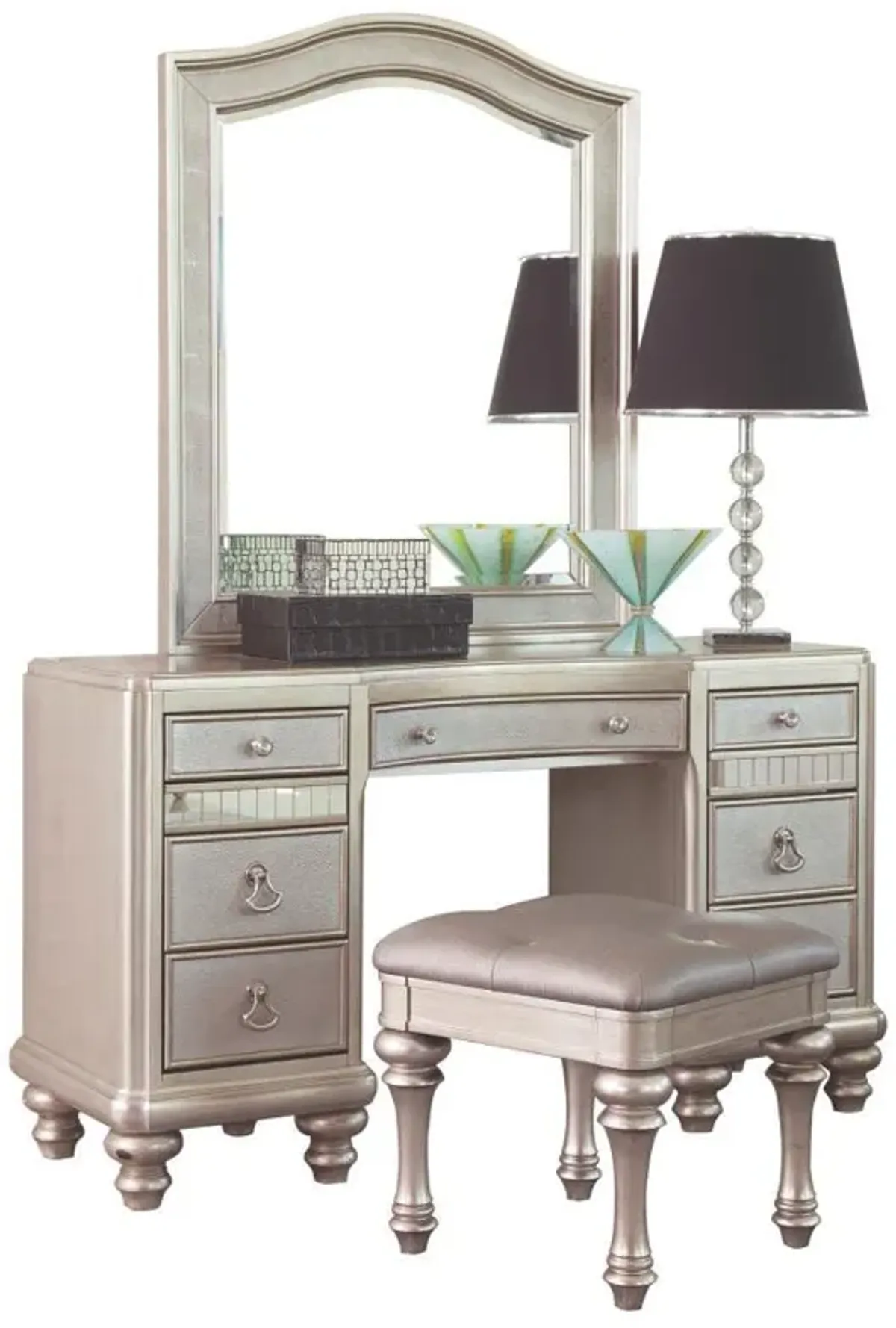 Bling Game - 3 Piece Vanity Set - Metallic Platinum