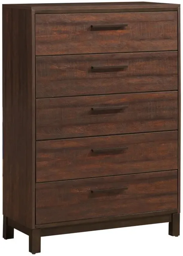 Edmonton - 5-Drawer Bedroom Chest - Rustic Tobacco