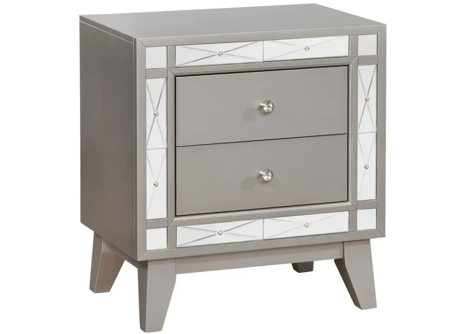 Leighton - 2-Drawer Nightstand - Metallic Mercury