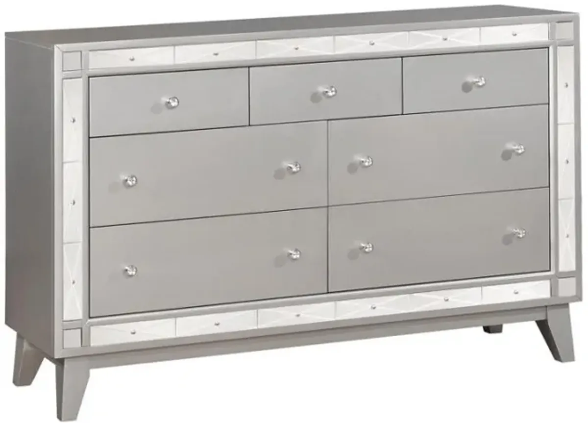 Leighton - 7-Drawer Dresser - Metallic Mercury