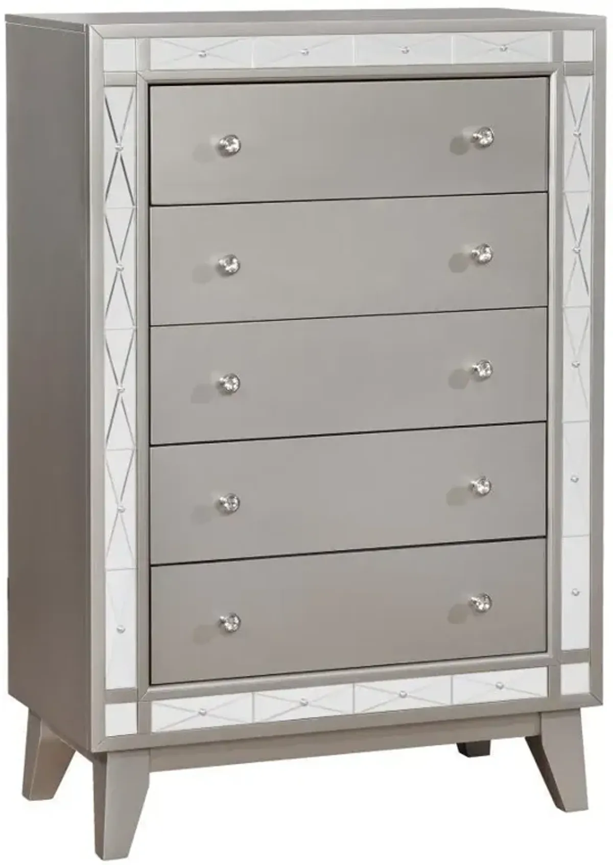 Leighton - 5-Drawer Bedroom Chest - Metallic Mercury