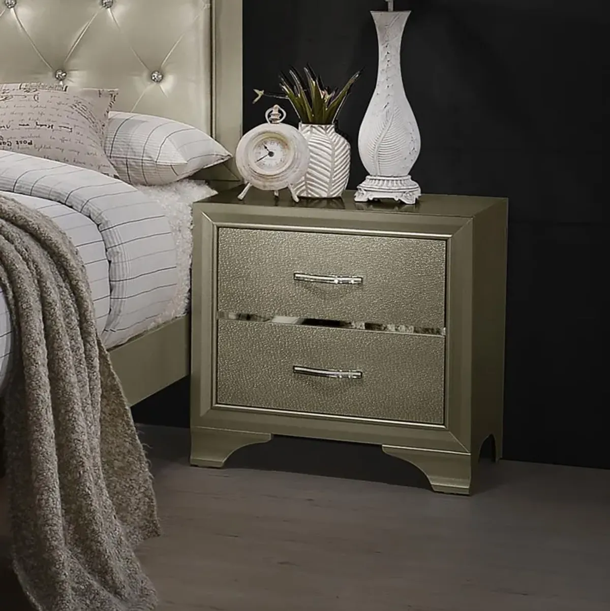 Beaumont - 2-Drawer Nightstand - Champagne