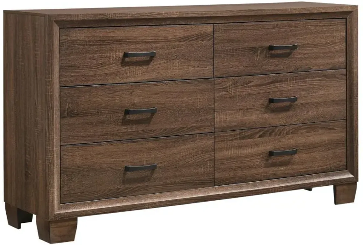 Brandon - 6-Drawer Dresser - Warm Brown