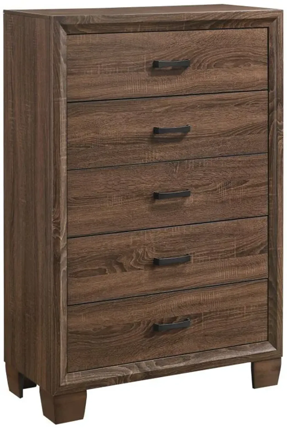 Brandon - 5-Drawer Bedroom Chest - Warm Brown