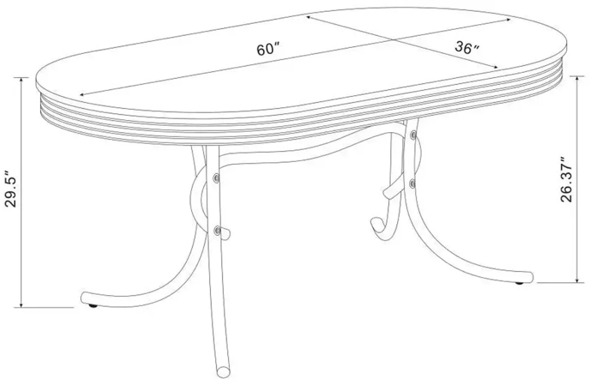 Retro - Oval Wood Top Dining Table - White And Chrome