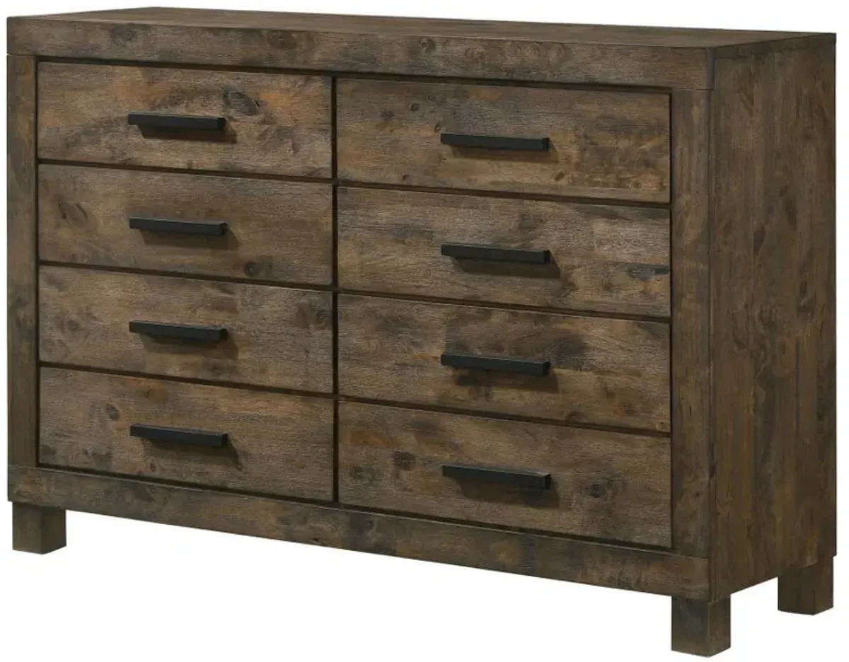 Woodmont - 8-Drawer Dresser - Rustic Golden Brown