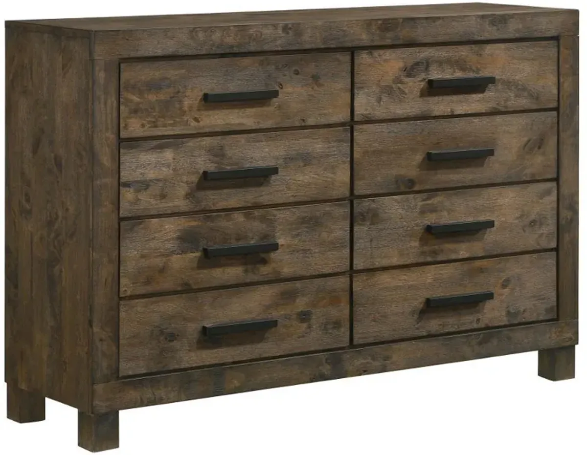 Woodmont - 8-Drawer Dresser - Rustic Golden Brown