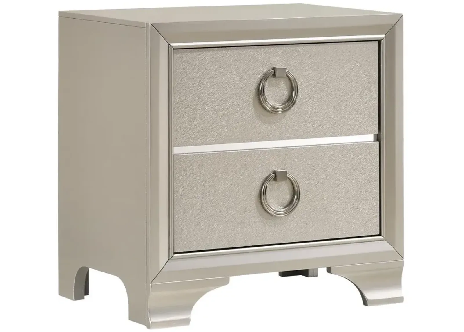 Salford - 2-Drawer Nightstand - Metallic Sterling