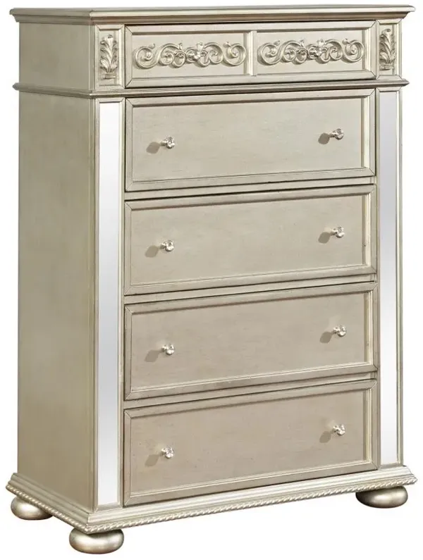 Heidi - 5-Drawer Chest - Metallic Platinum