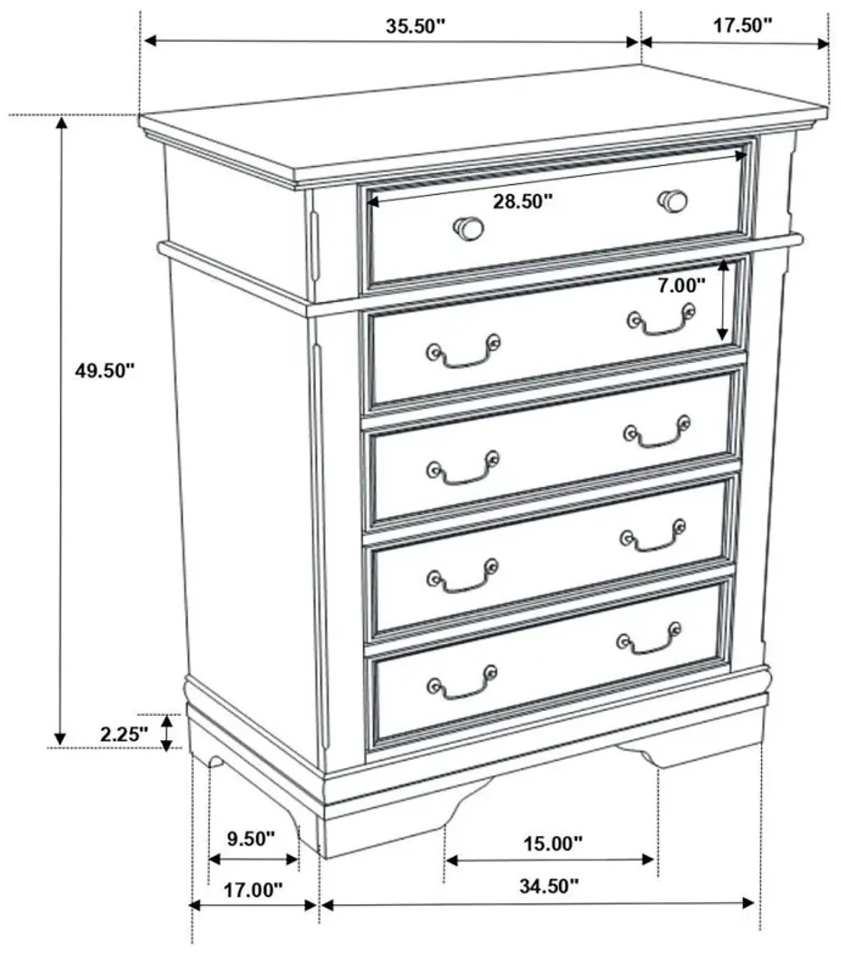 Manchester - 5-Drawer Chest - Wheat