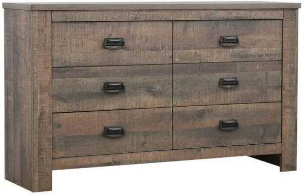 Frederick - 6-Drawer Dresser - Weathered Oak