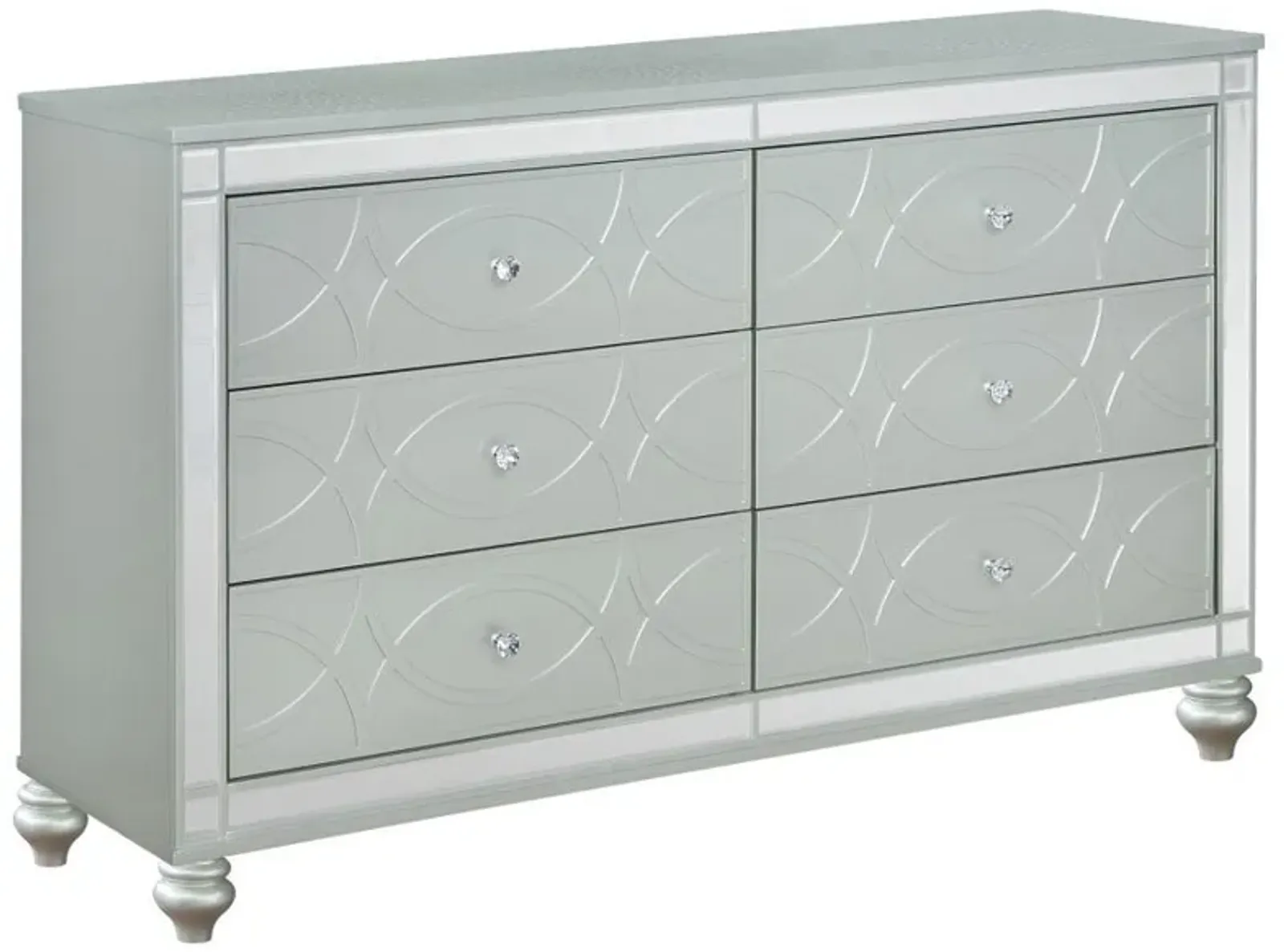 Gunnison - 6-Drawer Dresser - Silver Metallic