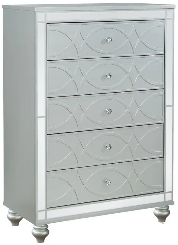 Gunnison - 5-Drawer Bedroom Chest - Silver Metallic