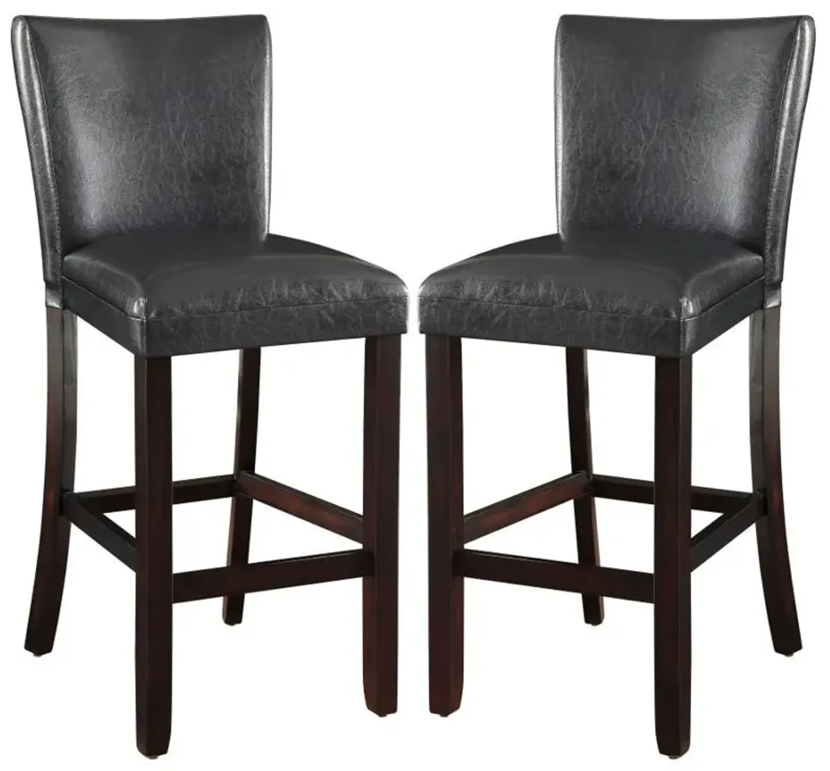 Alberton - Leatherette Upholstered Bar Chair (Set of 2) - Black