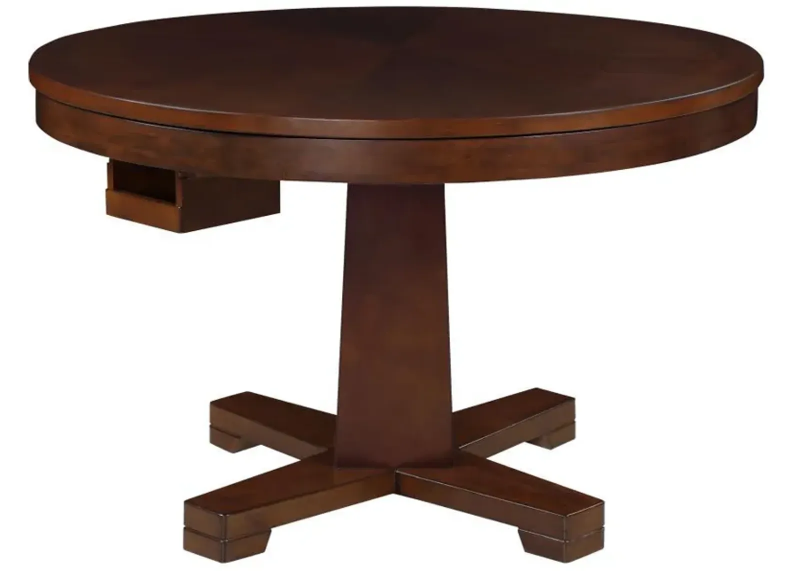 Marietta - Round Dining And Billiard Poker Game Table - Tobacco