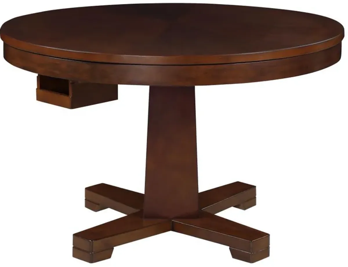 Marietta - Round Dining And Billiard Poker Game Table - Tobacco