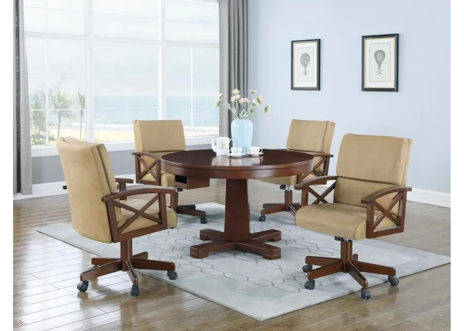 Marietta - 5 Piece Dining And Game Table Set - Tobacco