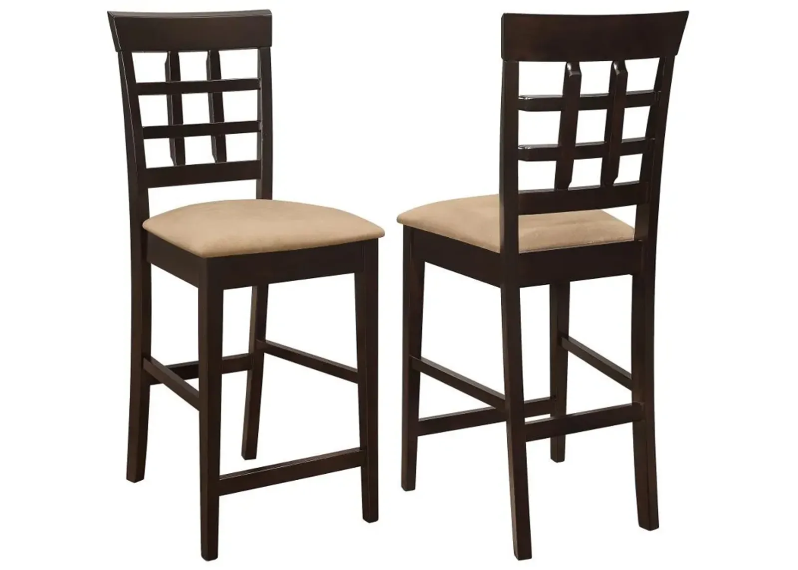 Gabriel - Lattice Back Counter Chair (Set of 2) - Cappuccino