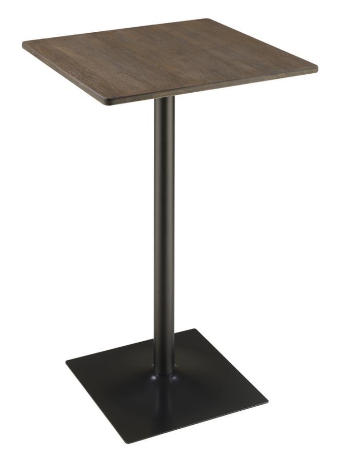 Cavalier - Square Bar Table - Dark Elm And Matte Black