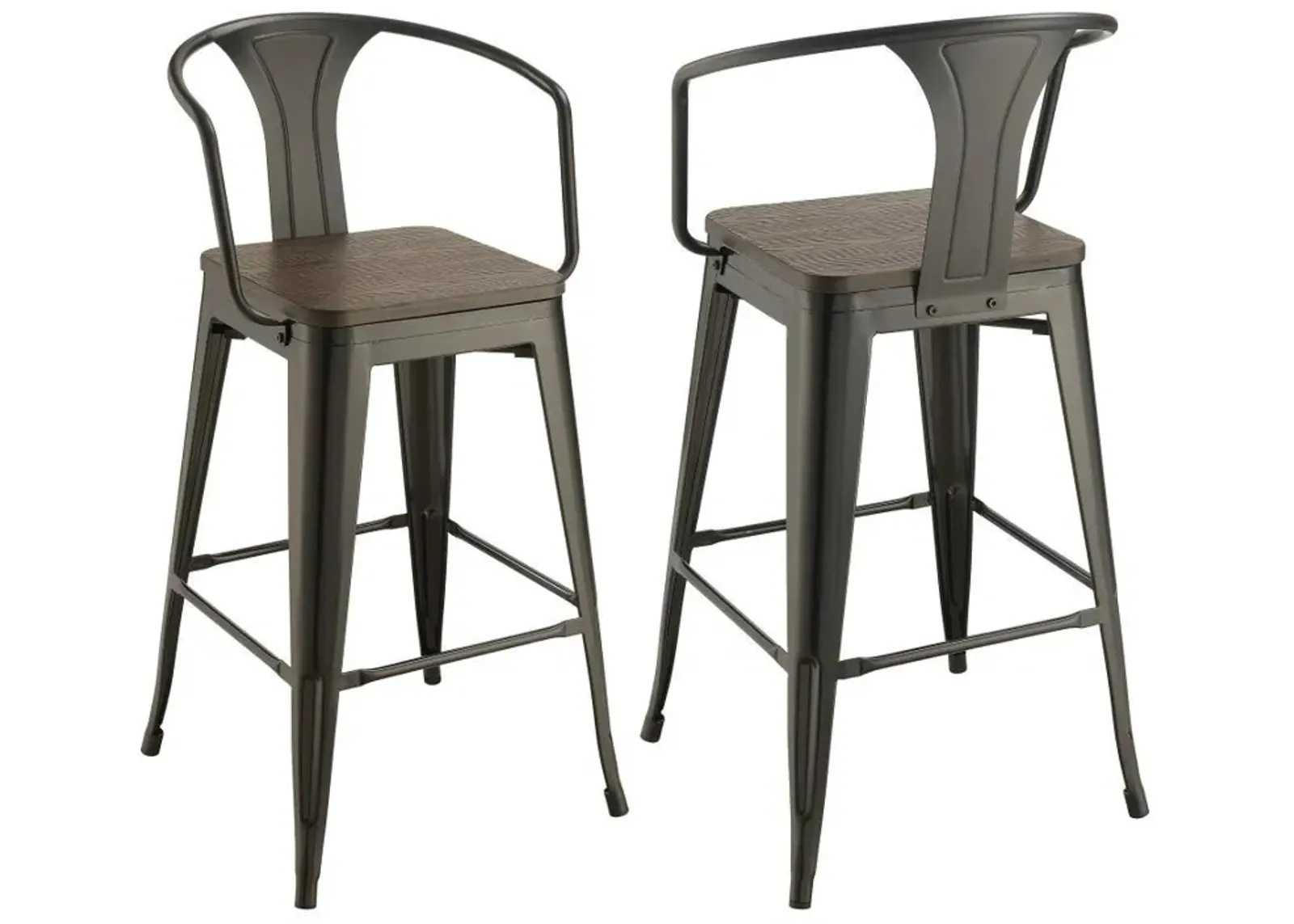 Cavalier - Metal Bar Chair (Set of 2) - Dark Elm And Matte Black