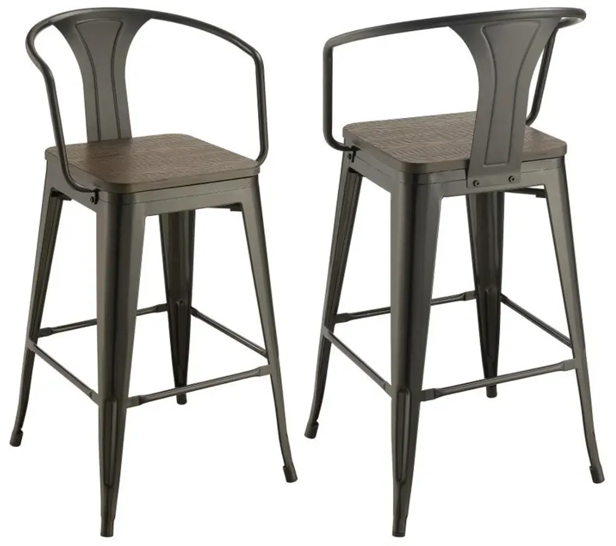 Cavalier - Metal Bar Chair (Set of 2) - Dark Elm And Matte Black