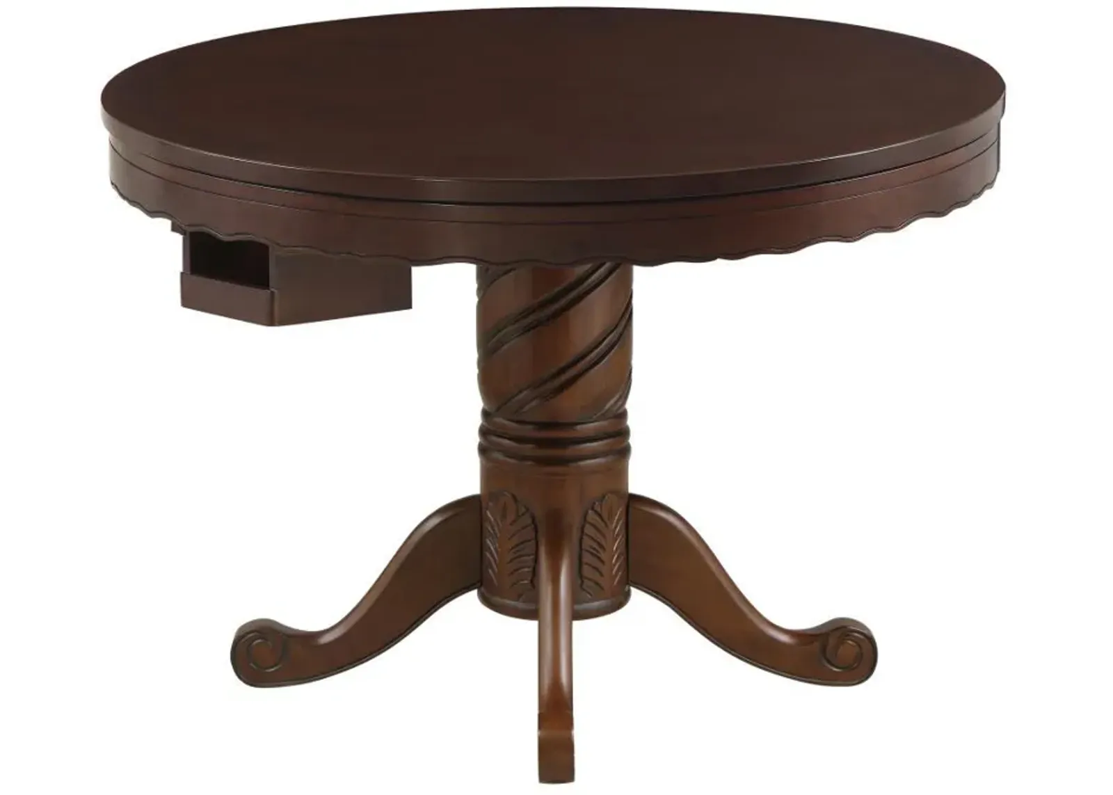 Turk - Round Dining And Billiard Poker Game Table - Tobacco