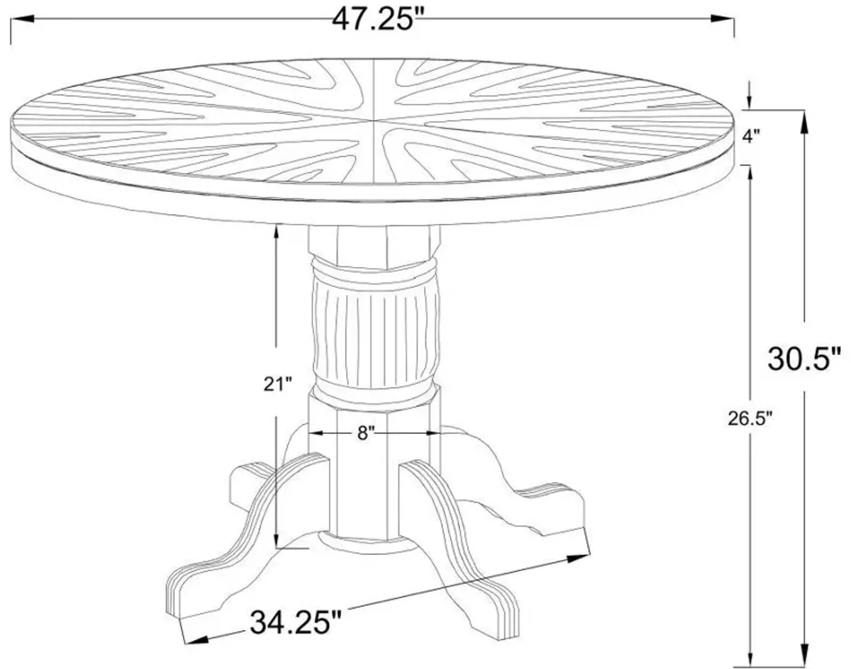 Mitchell - Round Dining And Billiard Poker Game Table - Amber