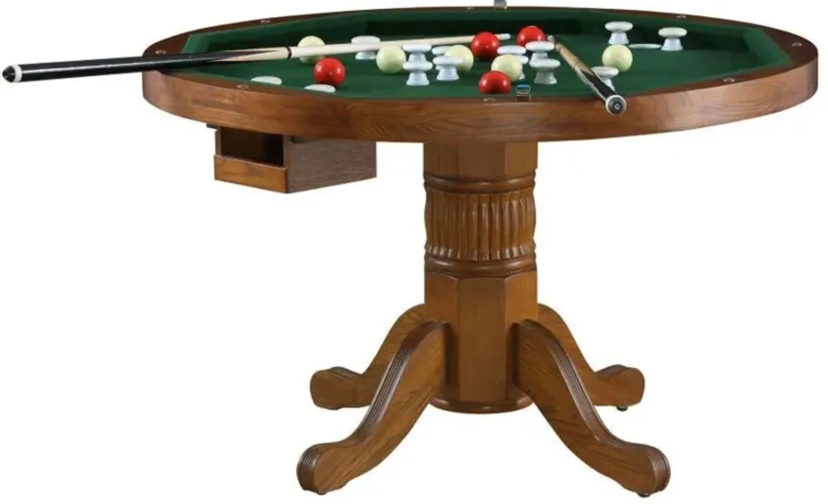 Mitchell - Round Dining And Billiard Poker Game Table - Amber