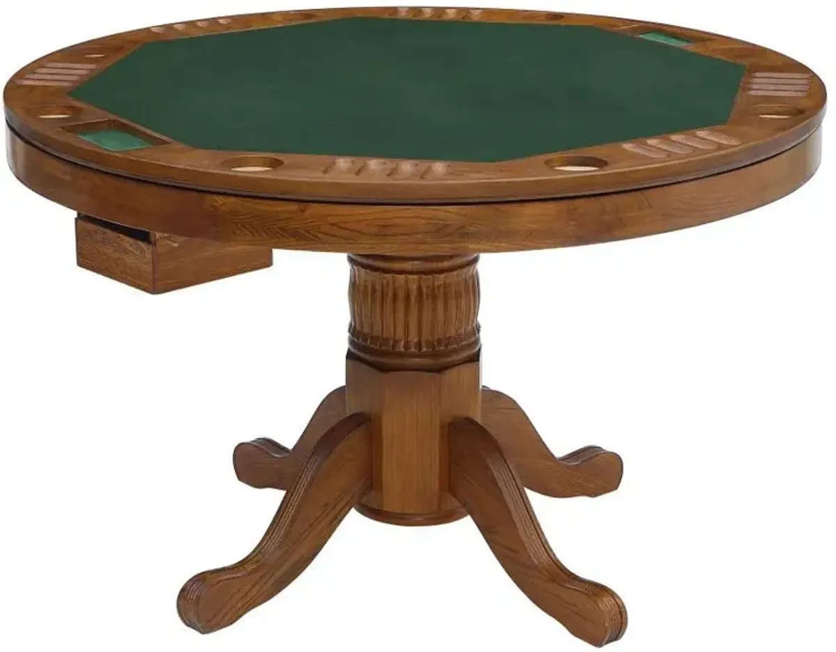 Mitchell - Round Dining And Billiard Poker Game Table - Amber