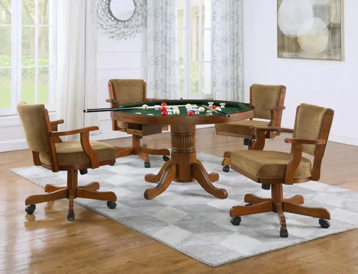 Mitchell - 5-Piece Dining And Game Table Set - Amber