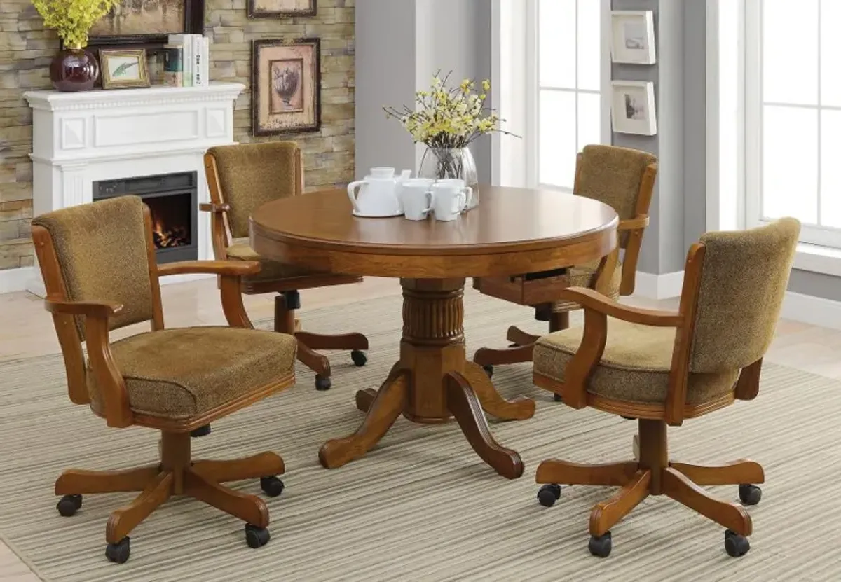 Mitchell - 5 Piece Dining And Game Table Set - Amber