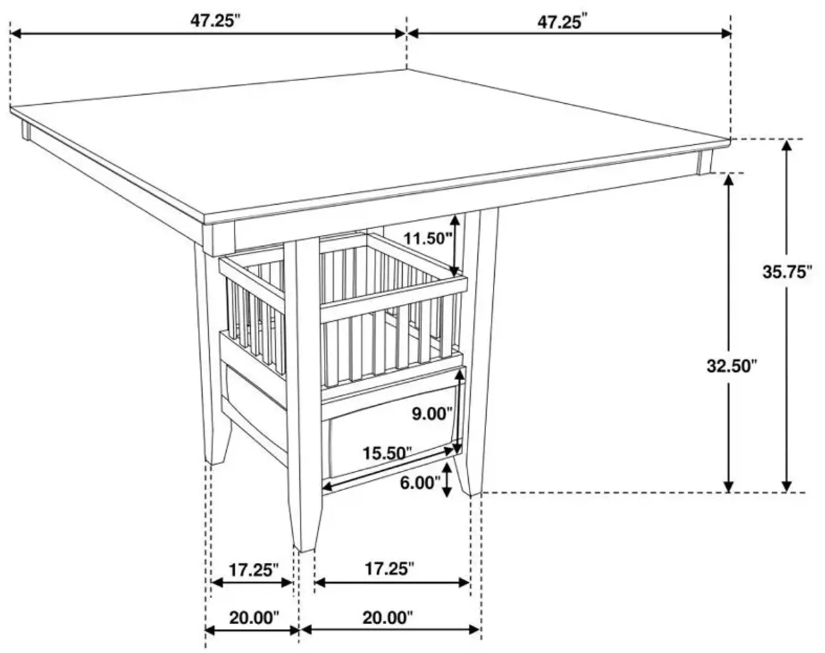 Jaden - Square Counter Height Dining Table - Espresso