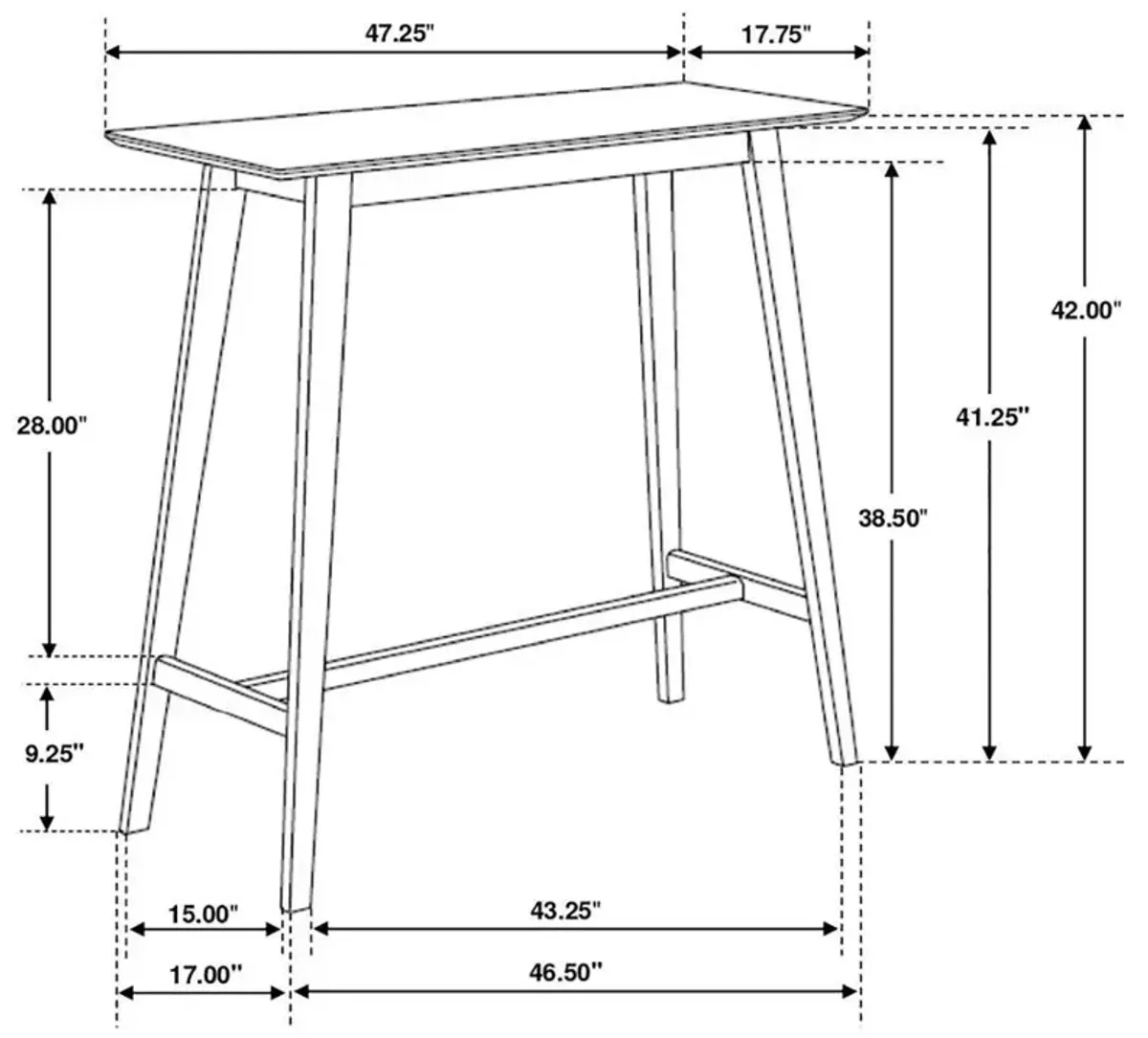 Finnick - Rectangular Bar Table - Walnut