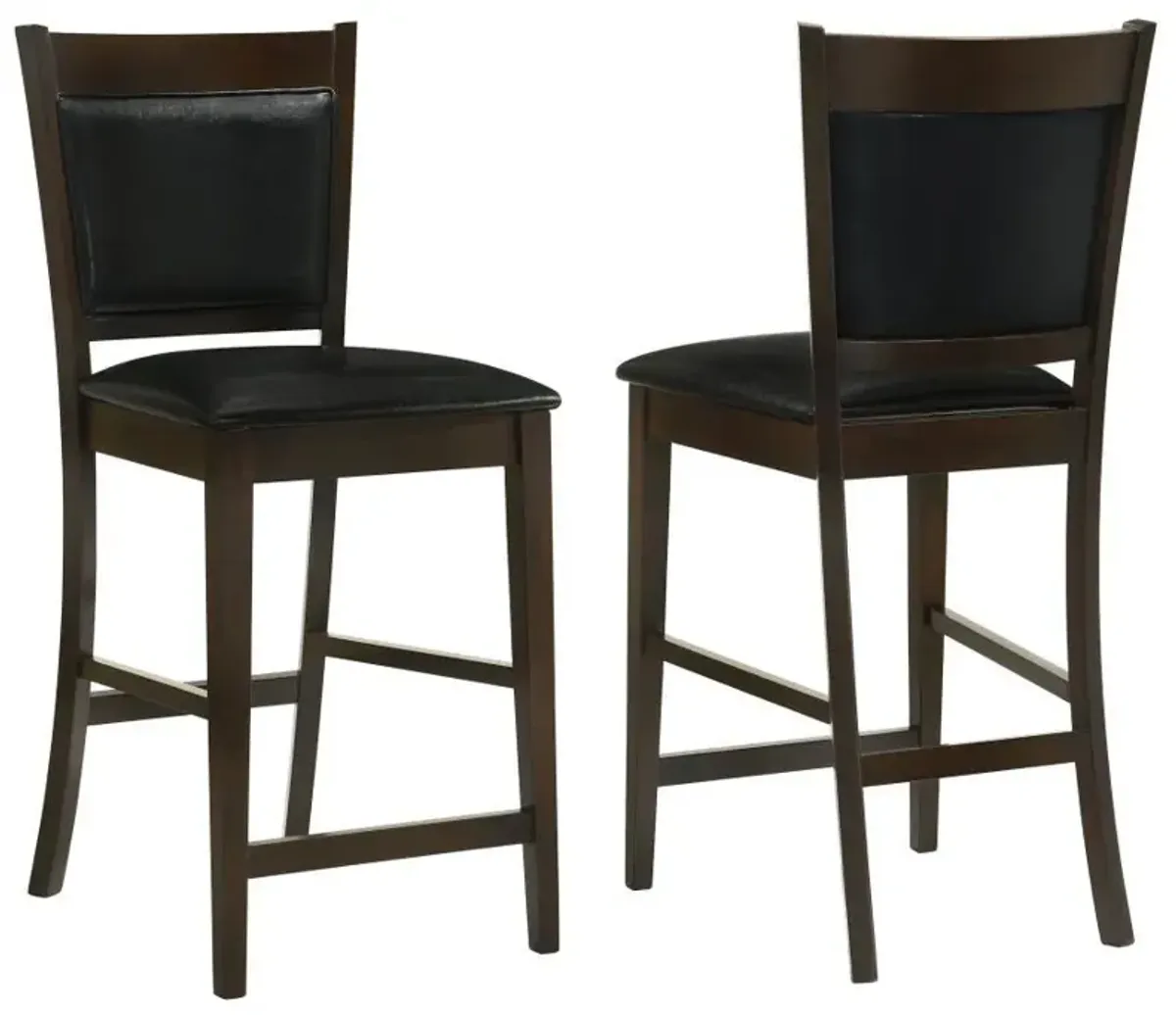 Jaden - Upholstered Counter Chair (Set of 2) - Black And Espresso