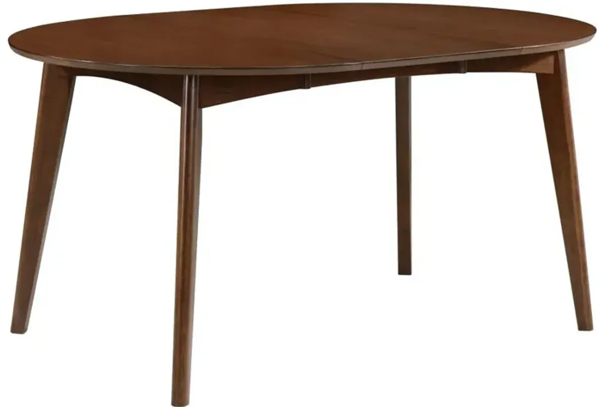 Jedda - 5 Piece Oval Dining Table Set - Dark Walnut