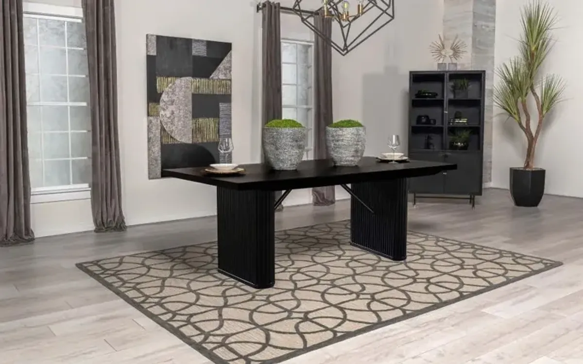 Catherine - Rectangular Wood Dining Table - Black